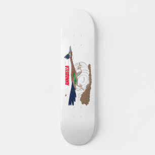 Cartoon-Illustration von Funny Roadrunner Skateboard