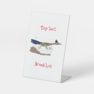 Cartoon-Illustration von Funny Roadrunner Sockelschild