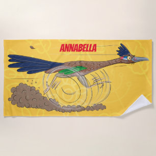 Cartoon-Illustration von Funny Roadrunner Strandtuch