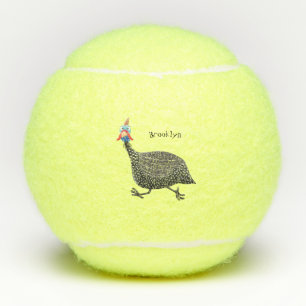 Cartoon-Illustration von guineischen Vögeln Tennisbälle