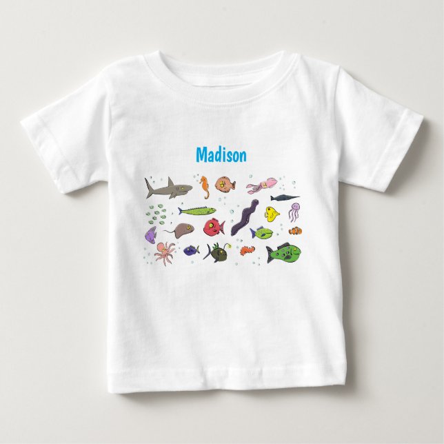 Cartoon-Illustration von Wolkenseebewohnern Baby T-shirt (Vorderseite)
