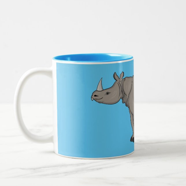 Cartoon-Illustration Zweifarbige Tasse (Links)