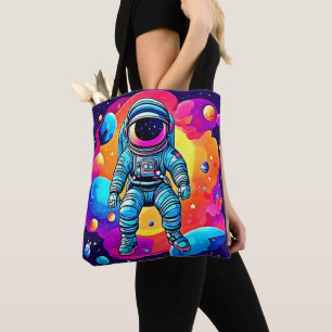Cartoon im pulsierenden Weltraum Kunst: Astronaut