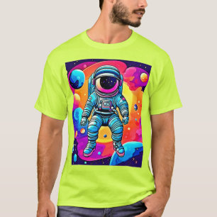 Cartoon im pulsierenden Weltraum Kunst: Astronaut  T-Shirt