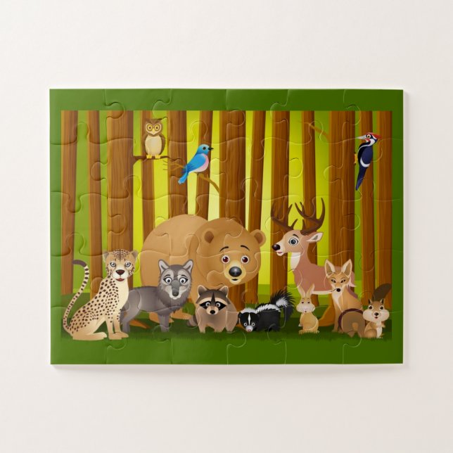 Cartoon im Wald Puzzle (Horizontal)