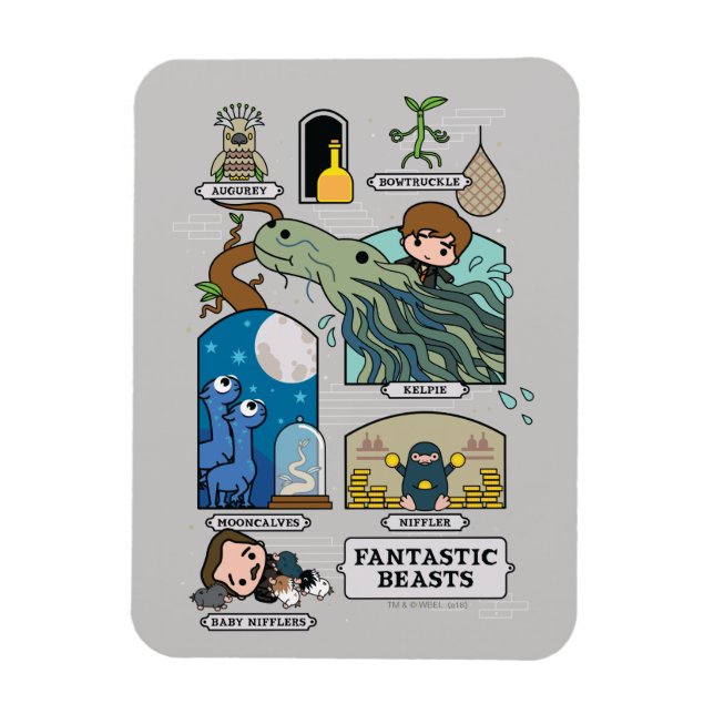 Cartoon in Lebensräumen Magnet (Vertikal)