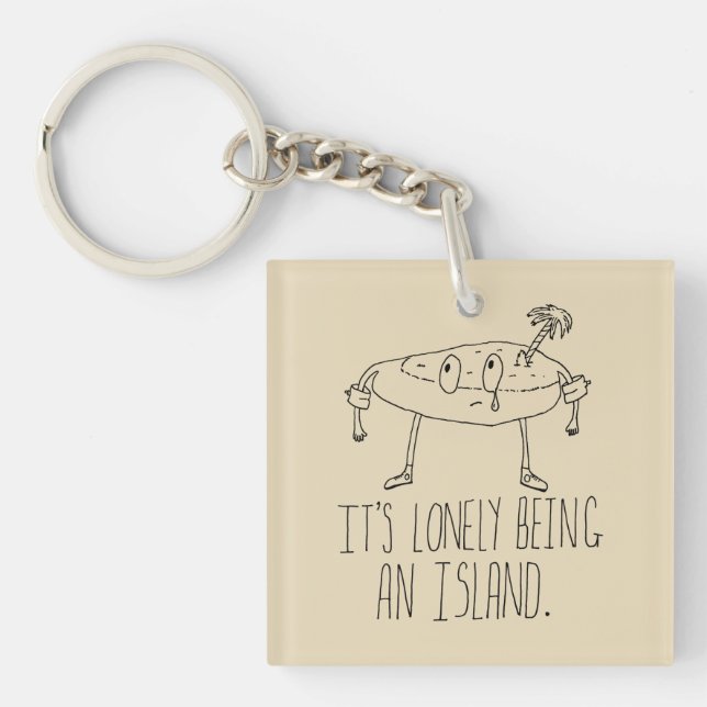 Cartoon-Insel Schlüsselanhänger (Vorderseite)