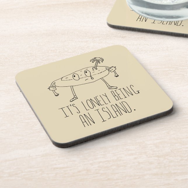 Cartoon-Insel Untersetzer (Linke Seite)