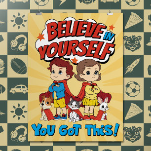 Cartoon Inspiration Zitat Comic Buchtypografie Poster