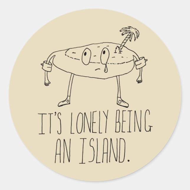 Cartoon Island Runder Aufkleber (Vorderseite)