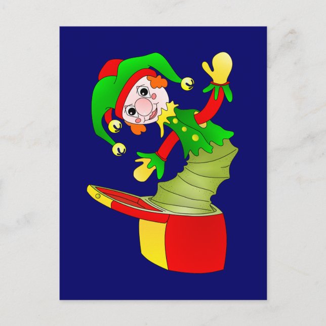 Cartoon Jack im Kissen Postkarte (Vorderseite)