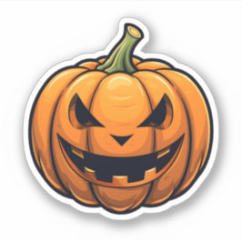 Cartoon Jack-O-Lantern Halloween Orange Pumpkin Aufkleber