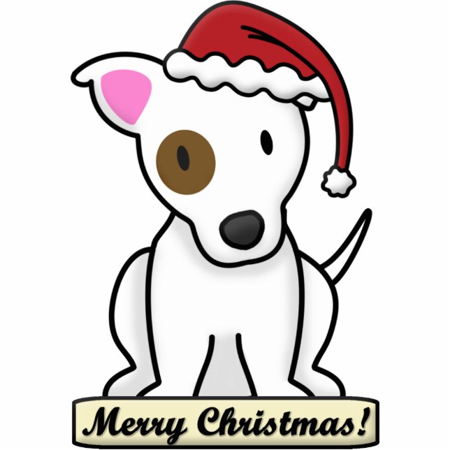 Cartoon-Jack-Russell-Weihnachtsverzierung Fotoskulptur Ornament (Vorne)