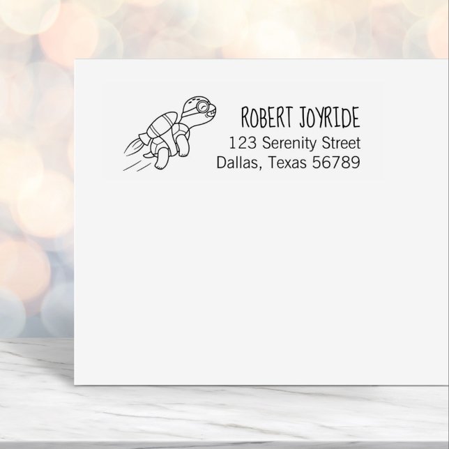 Cartoon Jetpack Turtle-Adresse Permastempel (Von Creator hochgeladen)