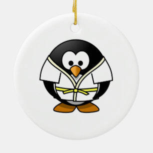 Cartoon-JudoPenguin Keramik Ornament