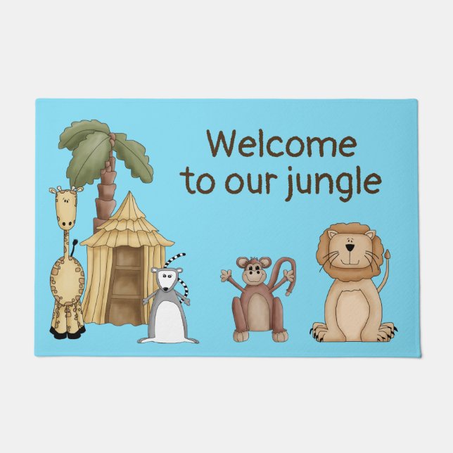 Cartoon Jungle Animals Door Mat Fußmatte (Vorderseite)