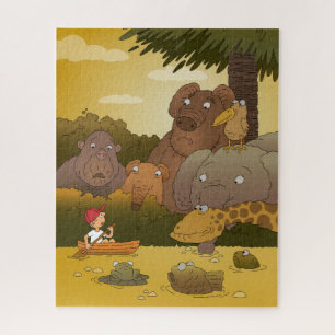 Cartoon Jungle-Tiere Puzzle