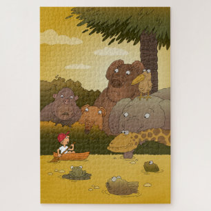 Cartoon Jungle-Tiere Puzzle