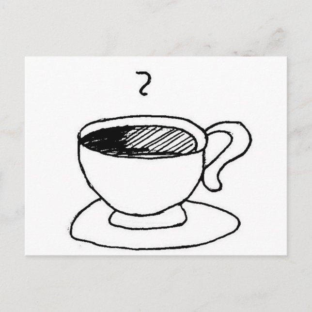 Cartoon Kaffee Cup Demitasse Niedlicher Cartoon Postkarte (Vorderseite)