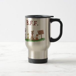 Cartoon-Kaffee-/Tee-Tassen: Beste Freunde für Reisebecher