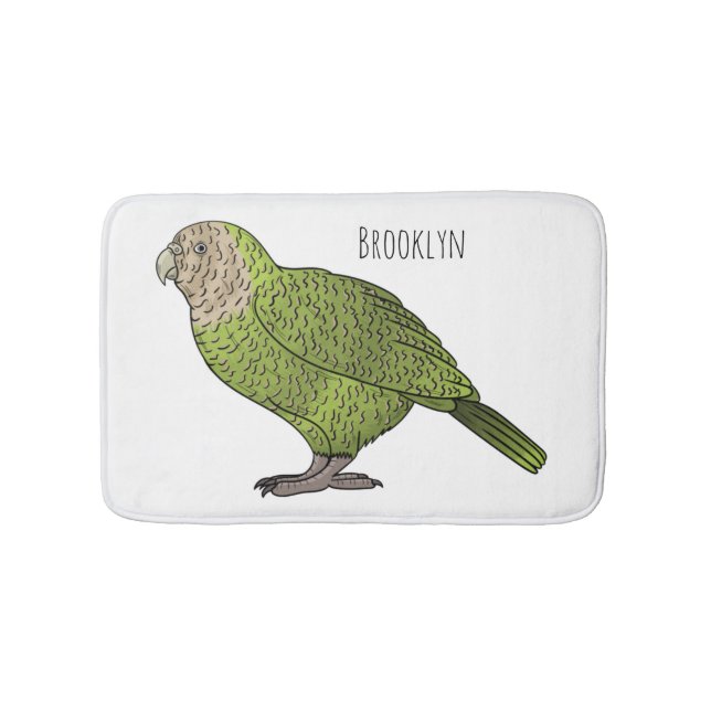 Cartoon Kakapo Badematte (Vorderseite)