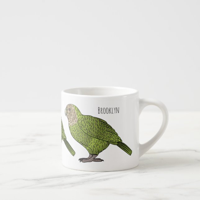 Cartoon Kakapo Espressotasse (Rechts)