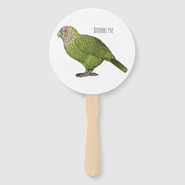 Cartoon Kakapo Fächer (Vorderseite)