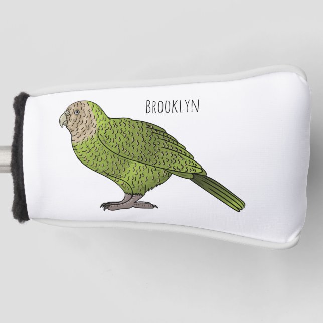 Cartoon Kakapo Golf Headcover (Vorderseite)