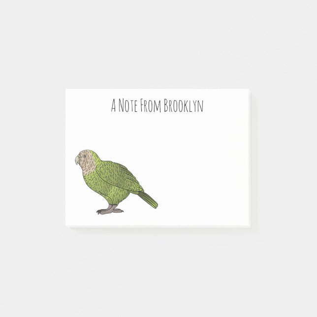 Cartoon Kakapo Post-it Klebezettel (Vorderseite)