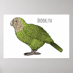 Cartoon Kakapo Poster