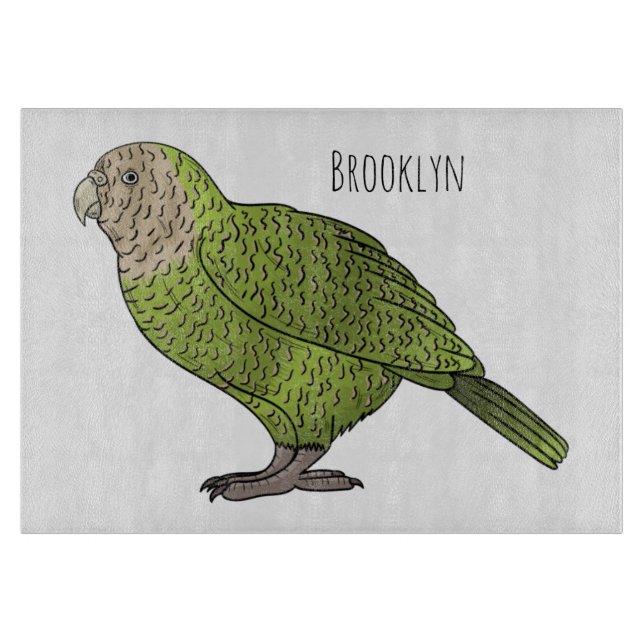 Cartoon Kakapo Schneidebrett (Vorderseite)