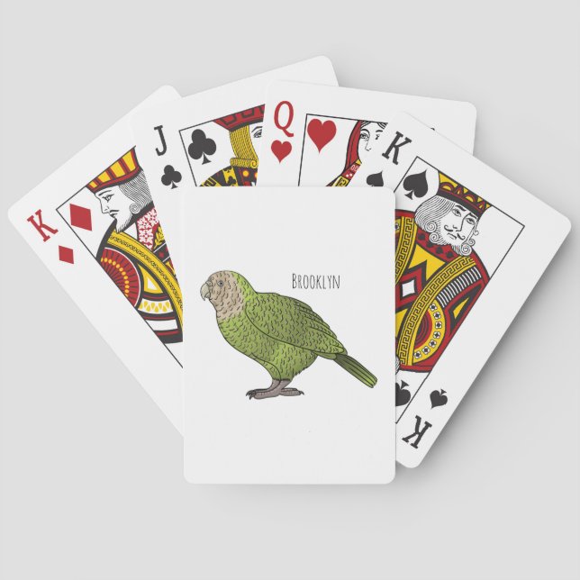 Cartoon Kakapo Spielkarten (Rückseite)