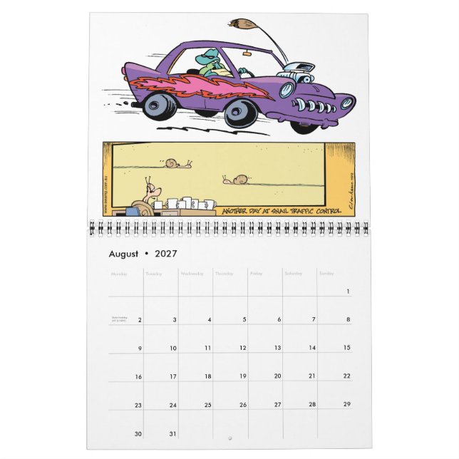 Cartoon-Kalender für Sumpfzeichen Kalender (Aug 2027)