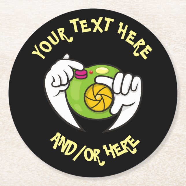 Cartoon-Kamera Runder Pappuntersetzer (Vorderseite)