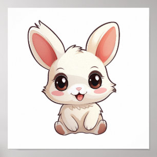 Cartoon-Kaninchen-Abbildung Poster