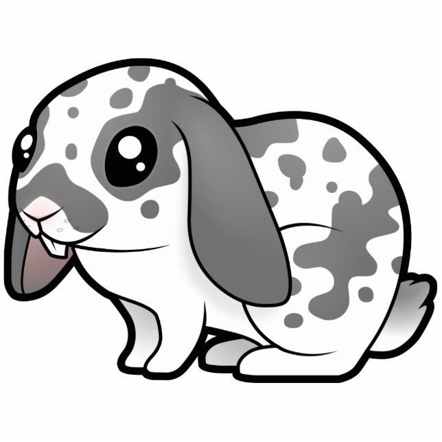 Cartoon-Kaninchen (glattes Haar des schlaffen Fotoskulptur Magnet (Vorne)