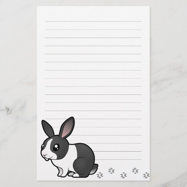 Cartoon Kaninchen (raue, glatte Haare des Hundes) Briefpapier (Vorderseite)