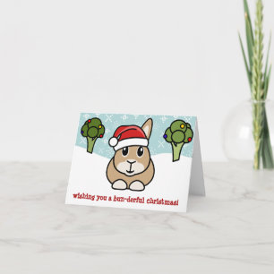 Cartoon-Kaninchen-Weihnachtskarte Feiertagskarte