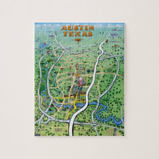 Cartoon-Karte Austins Texas Puzzle