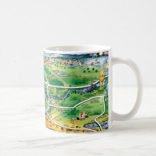 Cartoon-Karte Houstons Texas Tasse
