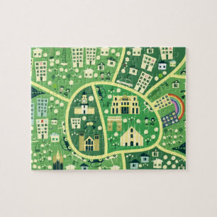 Cartoon-Karte von Mailand-Puzzlespiel Puzzle