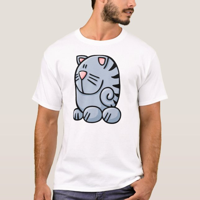 Cartoon-Katze T-Shirt (Vorderseite)