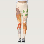 Cartoon Katzen Flip Flops Leggings<br><div class="desc">Niedlicher farbiger Cartoon Katzen Leggings</div>