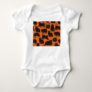 Cartoon Katzen Handgezeichnetes Muster Baby Strampler