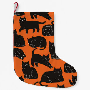 Cartoon Katzen Handgezeichnetes Muster Kleiner Weihnachtsstrumpf