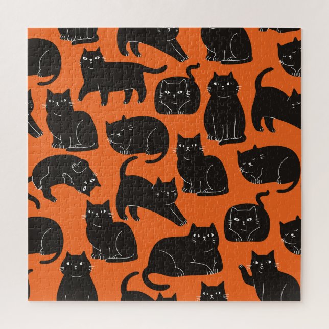 Cartoon Katzen Handgezeichnetes Muster Puzzle (Vertikal)