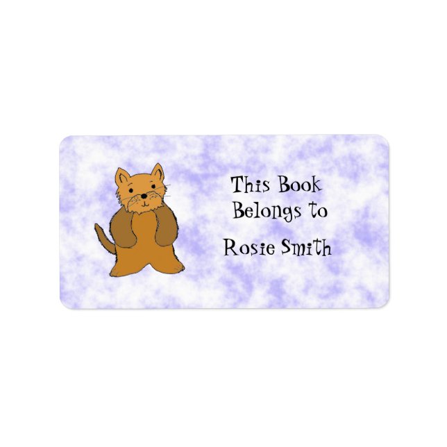 Cartoon-Katzenbuch Adressaufkleber (Vorne)