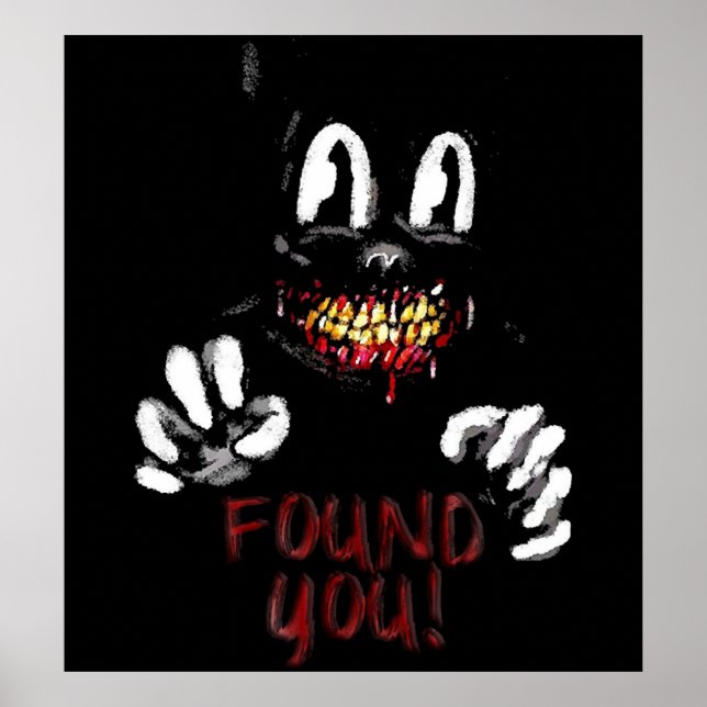 Cartoon Katzenkatze Horror Creepy Katze gefunden S Poster (Vorne)