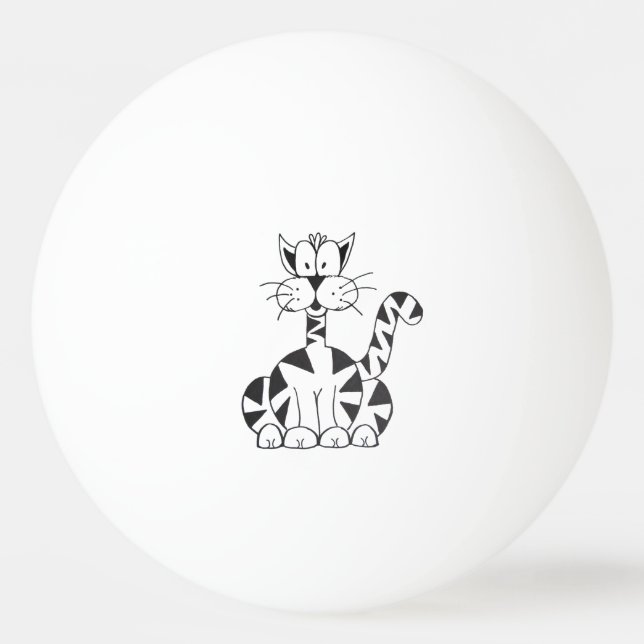 Cartoon-KatzePing Pong Ball Tischtennisball (Vorderseite)