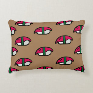 Cartoon Kawaii Sushi, Fischreis & Meeresalgen Dekokissen